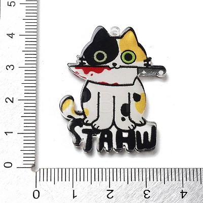 Halloween Theme Opaque Acrylic Pendants SACR-Z005-03E-1