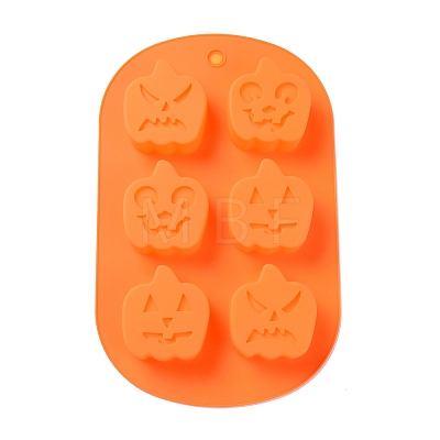 Halloween Theme Pumpkin Cake Decoration Food Grade Silicone Molds DIY-E067-03-1