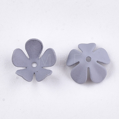 Spray Painted Eco-Friendly Iron Bead Caps X-IFIN-T009-08B-1