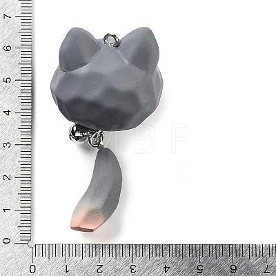 Opaque Resin Kitten Bell Big Pendants RESI-A032-01P-01-1