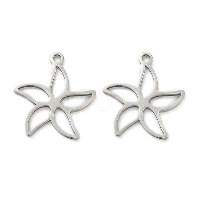 Hollow 201 Stainless Steel Pendants STAS-F337-10G-P-1