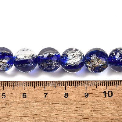 Handmade Dichroic Foil Glass Beads Strands DICH-U001-10B-1