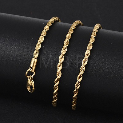 304 Stainless Steel Rope Chain Necklaces X-NJEW-F226-03G-04-1