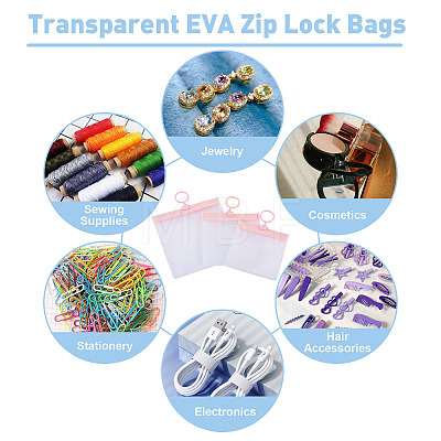 24Pcs 3 Styles Transparent EVA Resealable Bags with Rings ABAG-TA0002-26-1