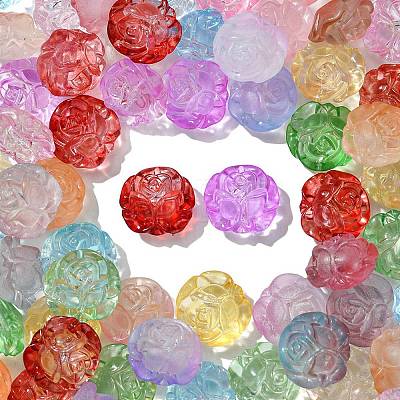 140Pcs 14 Styles Frosted Acrylic Beads MACR-YW0003-02-1