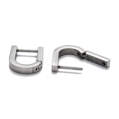 304 Stainless Steel Huggie Hoop Earrings STAS-J033-12B-P-1