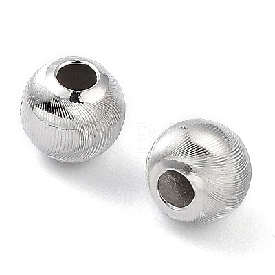 Rhodium Plated 925 Sterling Silver Beads STER-K173-01B-P-1