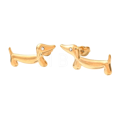 304 Stainless Steel Rhinestone Stud Earrings EJEW-D366-02G-1
