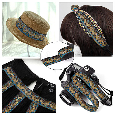 Ethnic Style Embroidery Polyester Ribbons SK-TAC0001-02-1
