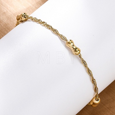 304 Stainless Steel Rope Chain Bracelets for Women BJEW-C094-02G-1