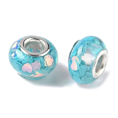 Transparent Resin Rondelle European Beads RESI-S023-09-1