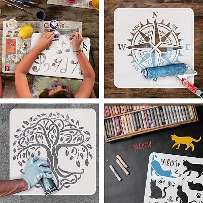 Large Plastic Reusable Drawing Painting Stencils Templates DIY-WH0202-469-1