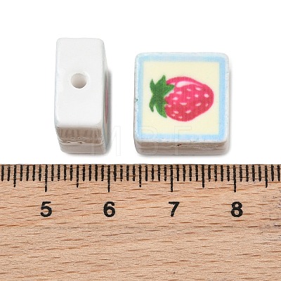 Printed Handmade Porcelain Beads PORC-G016-04K-1