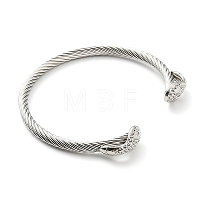 304 Stainless Steel Snake Open Cuff Bracelet Makings BJEW-B064-03P-1