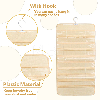 Transparent PVC Double Face Non-Woven Fabrics Jewelry Hanging Display Rolls with Hook ODIS-WH0017-095B-1