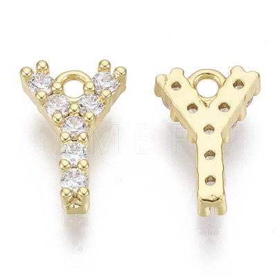 Brass Micro Pave Cubic Zirconia Charms X-KK-T060-05-Y-G-NF-1