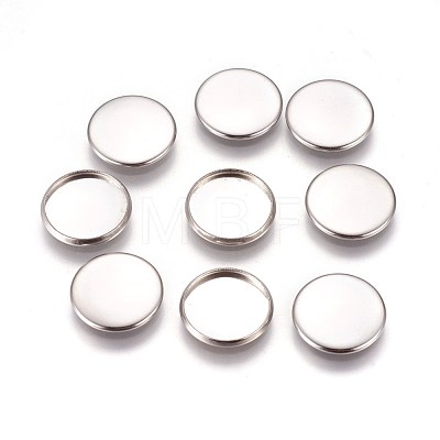 304 Stainless Steel Plain Edge Bezel Cups STAS-E460-10P-14mm-1