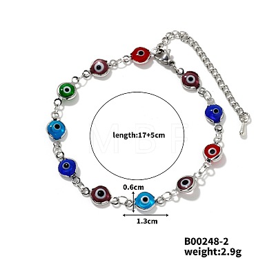 Fashionable Rock Hip-hop Luxury Versatile Brass Evil Eye Link Chain Bracelets NQ4242-2-1