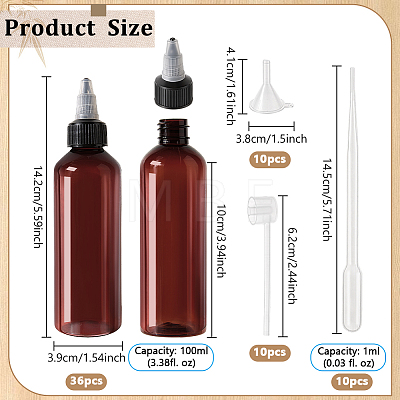 36Pcs Plastic Squeeze Bottles AJEW-WA0003-54-1