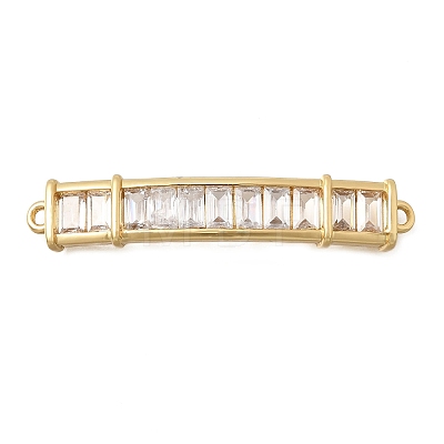 Brass Pave Clear Cubic Zirconia Links Connector Charms KK-K426-01G-1