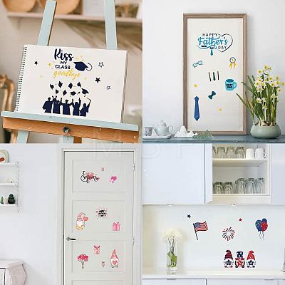 8 Sheets 8 Styles PVC Waterproof Wall Stickers DIY-WH0345-200-1