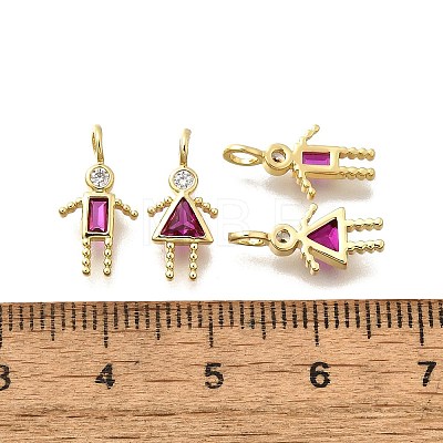 Brass Micro Pave Cubic Zirconia Pendants X-KK-D339-02G-07-1