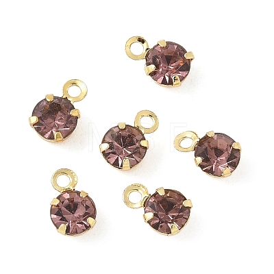 Brass Glass Charms KK-C097-08G-03-1