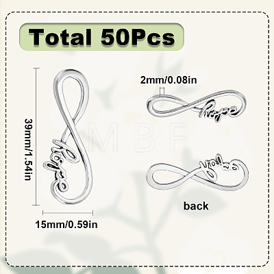 50Pcs Tibetan Style Alloy Infinity with Word Hope Connector Charms TIBE-SC0004-59-1