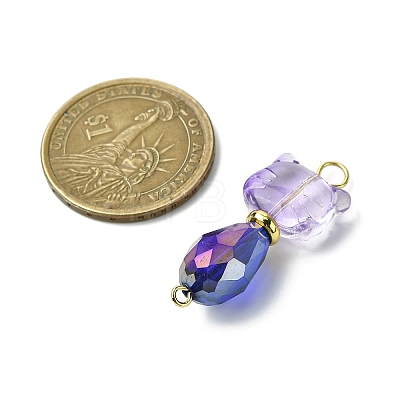 Cat Shapes Glass Links Connector Charms PALLOY-JF03240-1