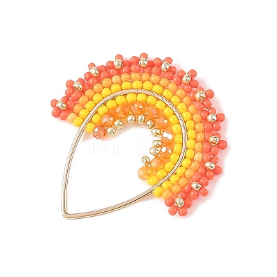 Glass Seed Beaded & Glass Pendants PALLOY-MZ01371-01-1