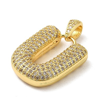 Brass Micro Pave Cubic Zirconia Pendants KK-E061-03G-21-1