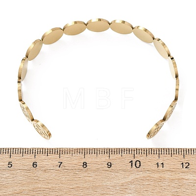 201 Stainless Steel Cuff Bangles for Women BJEW-T024-01C-G-1