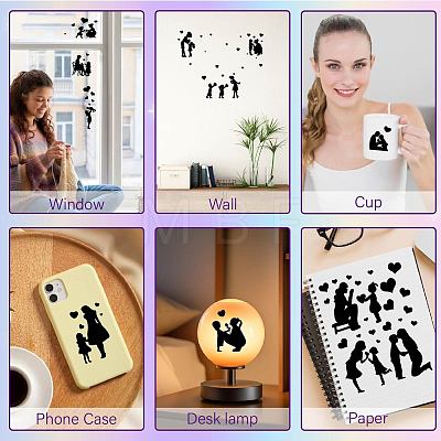 12 Sheets 6 Styles Mother's Day Self-Adhesive PVC Waterproof Picture Stickers DIY-WH0605-004-1