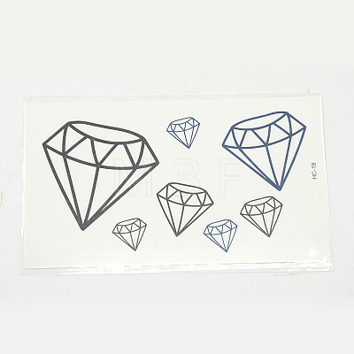 Cool Body Art Mixed Diamond Shapes Removable Fake Temporary Tattoos Paper Stickers X-AJEW-O006-01-1