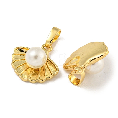 Brass & Shell Pearl Charms KK-I714-02G-1