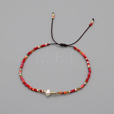 Adjustable Glass Seed Bead Braided Bead Bracelets for Women VT9382-24-1