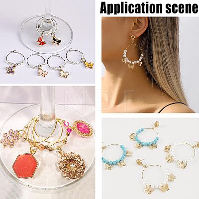 100Pcs 2 Colors 316 Surgical Stainless Steel Wine Glass Charms Rings STAS-BBC0005-95C-1