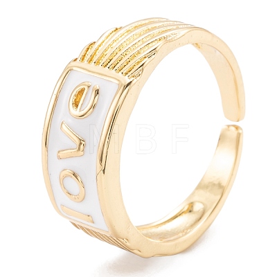 Brass Enamel Cuff Rings RJEW-I077-12G-1