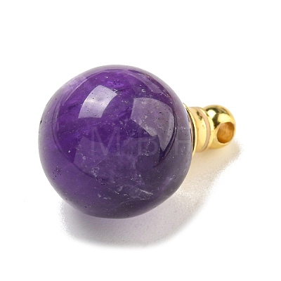 Natural Amethyst Perfume Bottle Pendants G-K338-22G-08-1