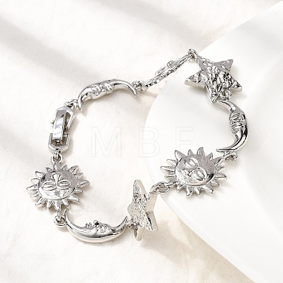 Brass Link Bracelets for Women LS-BJEW-C118-01P-1