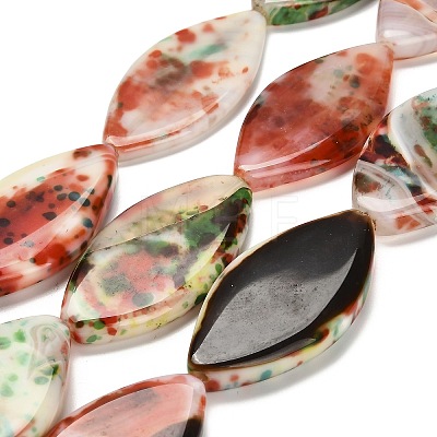 Dyed Natural Fire Crackle Agate Beads Strands G-G203-07-1