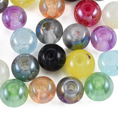 300Pcs 12 Color Electroplate Glass Beads EGLA-T008-029-1