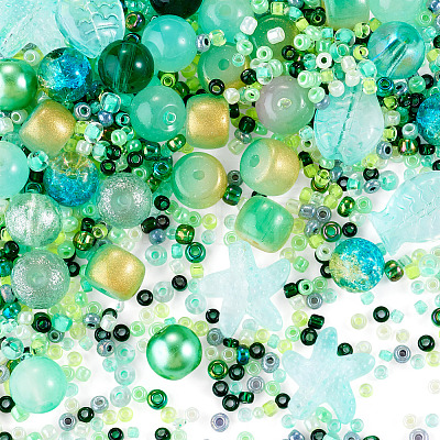 1Bag Mixed Styles Glass Beads GLAA-TADJ0001-10A-1