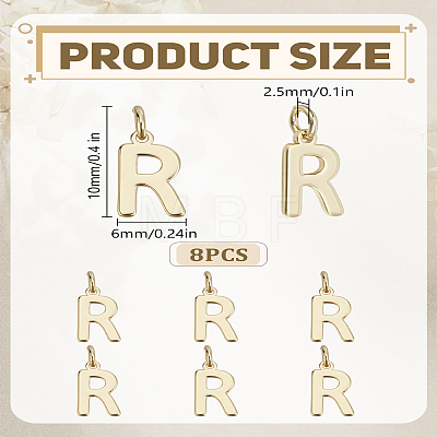 8Pcs Brass Charms KK-LP0001-85R-1