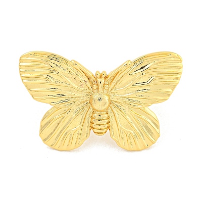 Rack Plating Butterfly Brass Finger Rings for Women RJEW-C103-05G-1