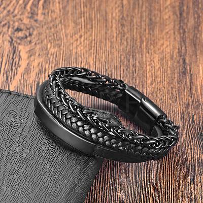 Imitation Leather Double Layer Multi-strand Bracelets PW-WGCF2DC-02-1