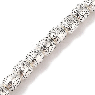 Barrel Tibetan Style Alloy Bead Strands TIBEB-O007-37-NR-1