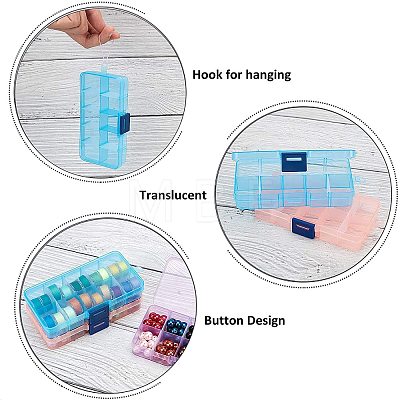 Rectangle Plastic Bead Storage Containers CON-PH0001-14-WH-1