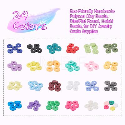 4224Pcs 24 Colors Handmade Polymer Clay Beads CLAY-YW0001-16-1