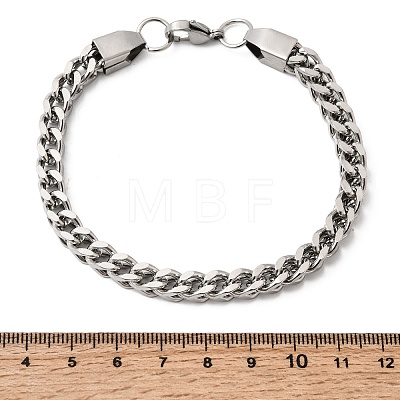 201 Stainless Steel Curb Chain Bracelets for Men STAS-T077-03P-1